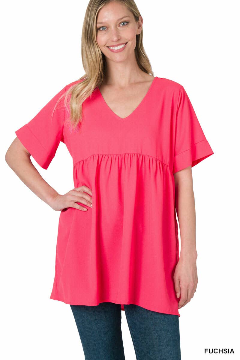 ASHMOCHA  `.42POPS EMPIRE WAIST SHIRRING TUNIC for wholesale on Faire15