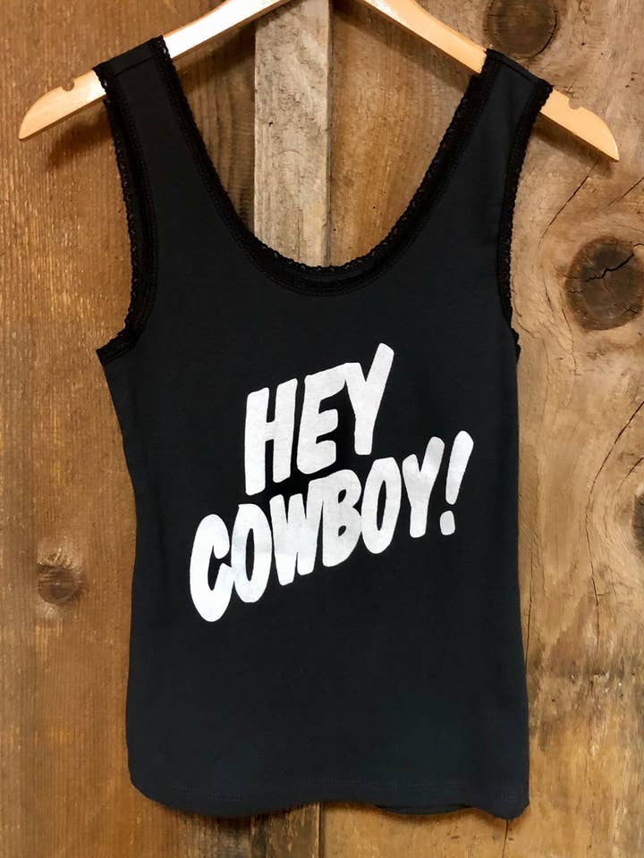 Débardeur Hey Cowboy Lace Noir/Blanc pour la vente par Bandit Brand