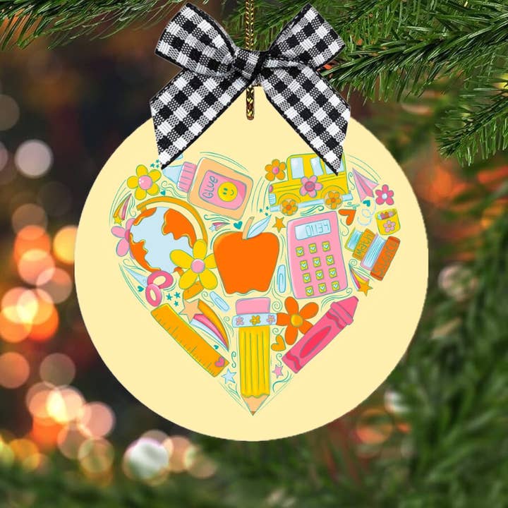 teacher heart doodle Christmas gift for wholesale by on the Bayou