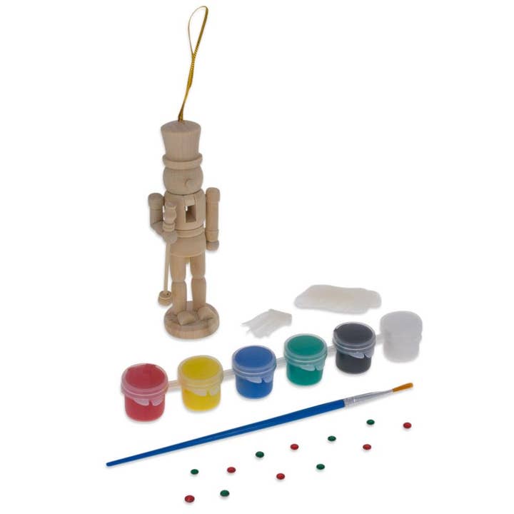 BestPysanky - Venta al por mayor Kit de manualidades - Kit de artesanía en forma de cascanueces de madera sin terminar con pintura y piel