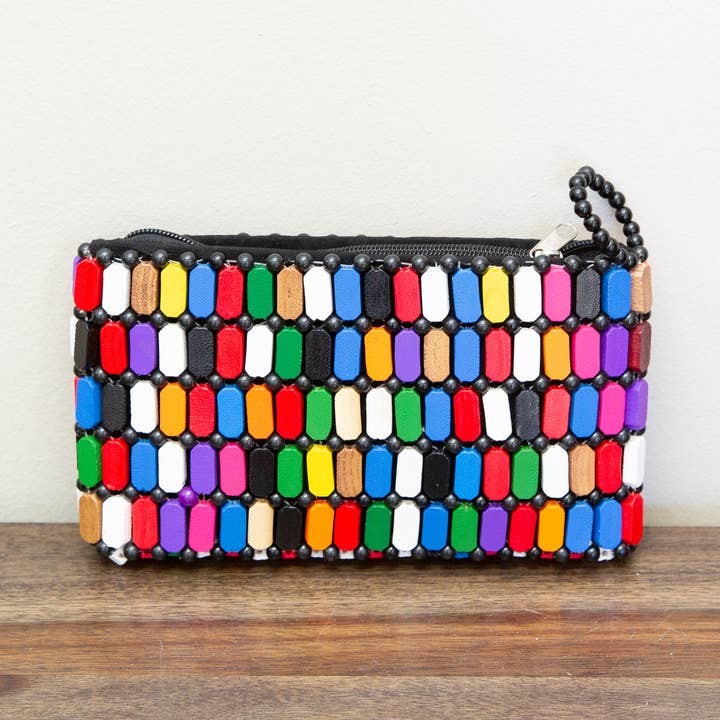 Multicolor Wooden Clutch Purse for wholesale by Gitzell FairTrade
