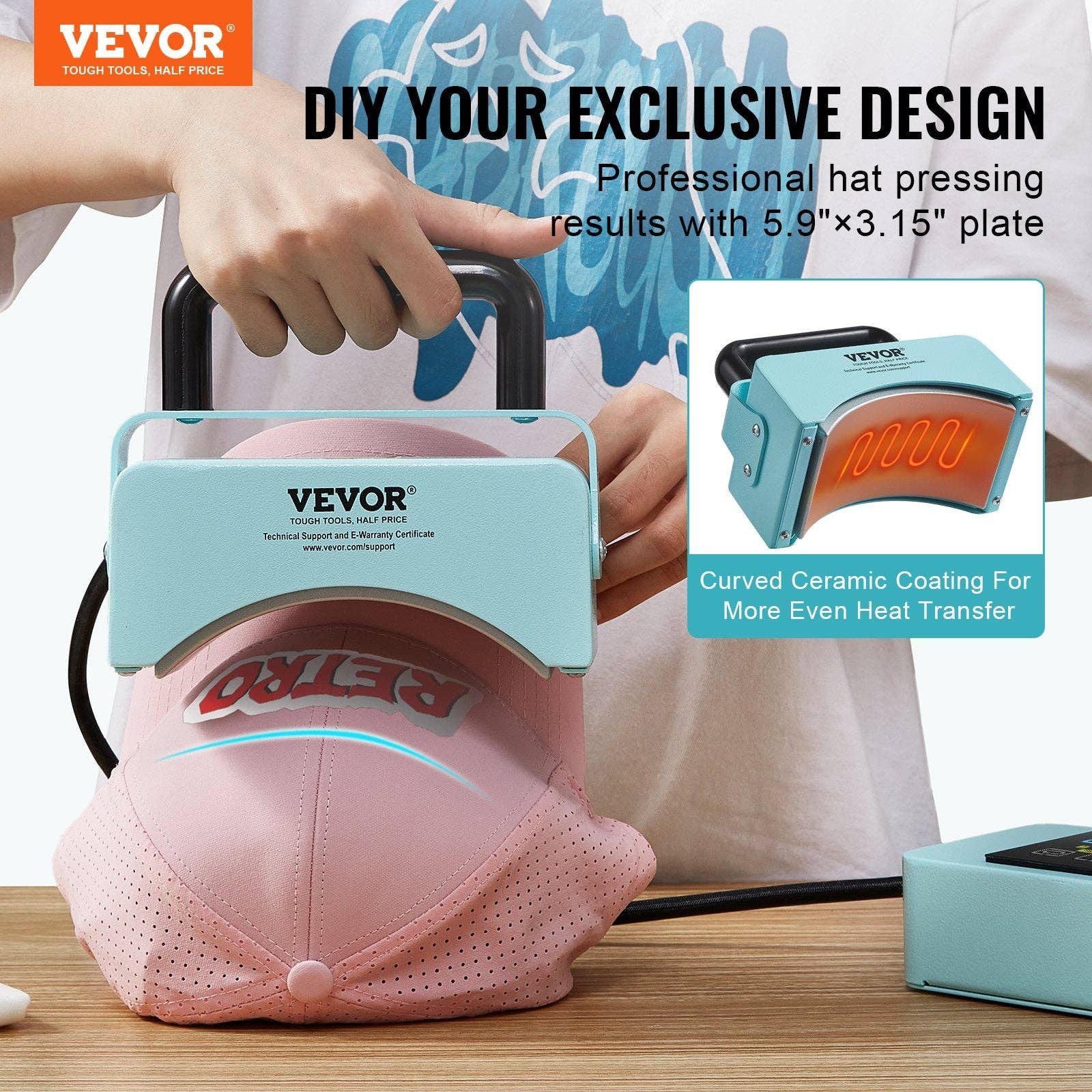 Hard Rock Health Stores - Vendita all'ingrosso Utensili per artigianato - Mini macchina per pressa da cappello con piastra da 15 x 8 cm, verde1