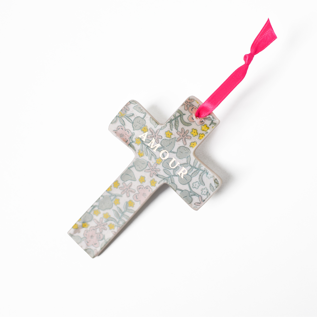 Baubels – wholesale Dimensionell/3D-väggkonst – Lily väggkors med blommönster0