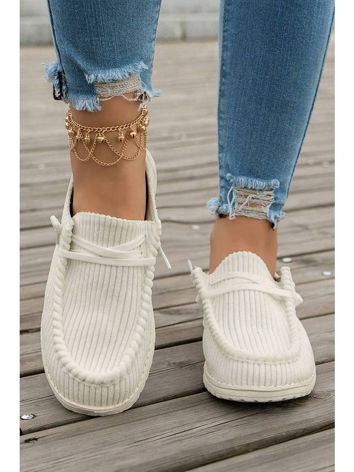 Little Daisy Closet - Wholesale Slip On Sneakers - Women's - LDC Solid Ribbed Criss Cross Slip On Casual Shoes
