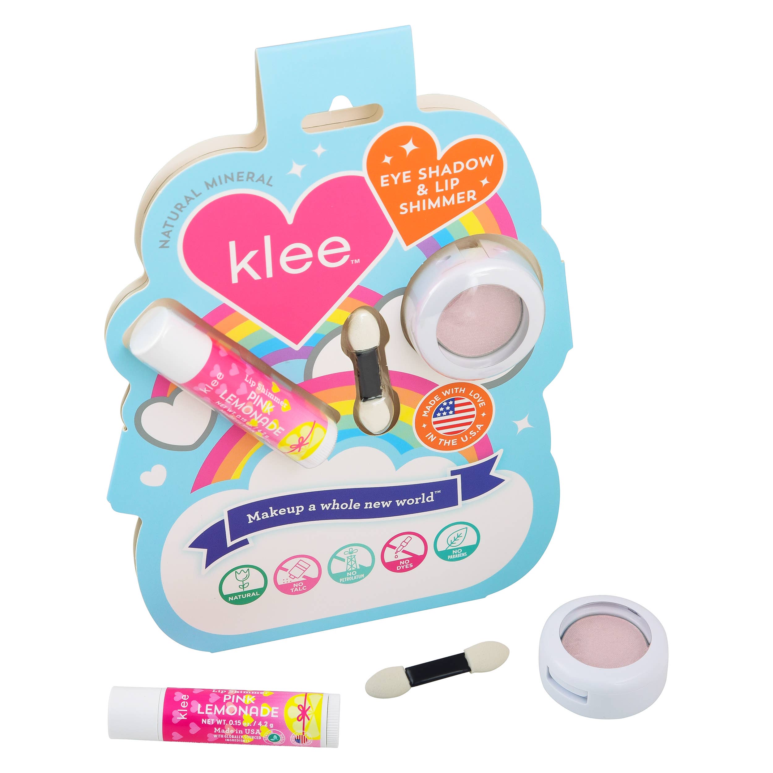 Klee Naturals – wholesale Smink - Barn – Primrose Shimmer - Set med ögonskugga och läppskimmer1