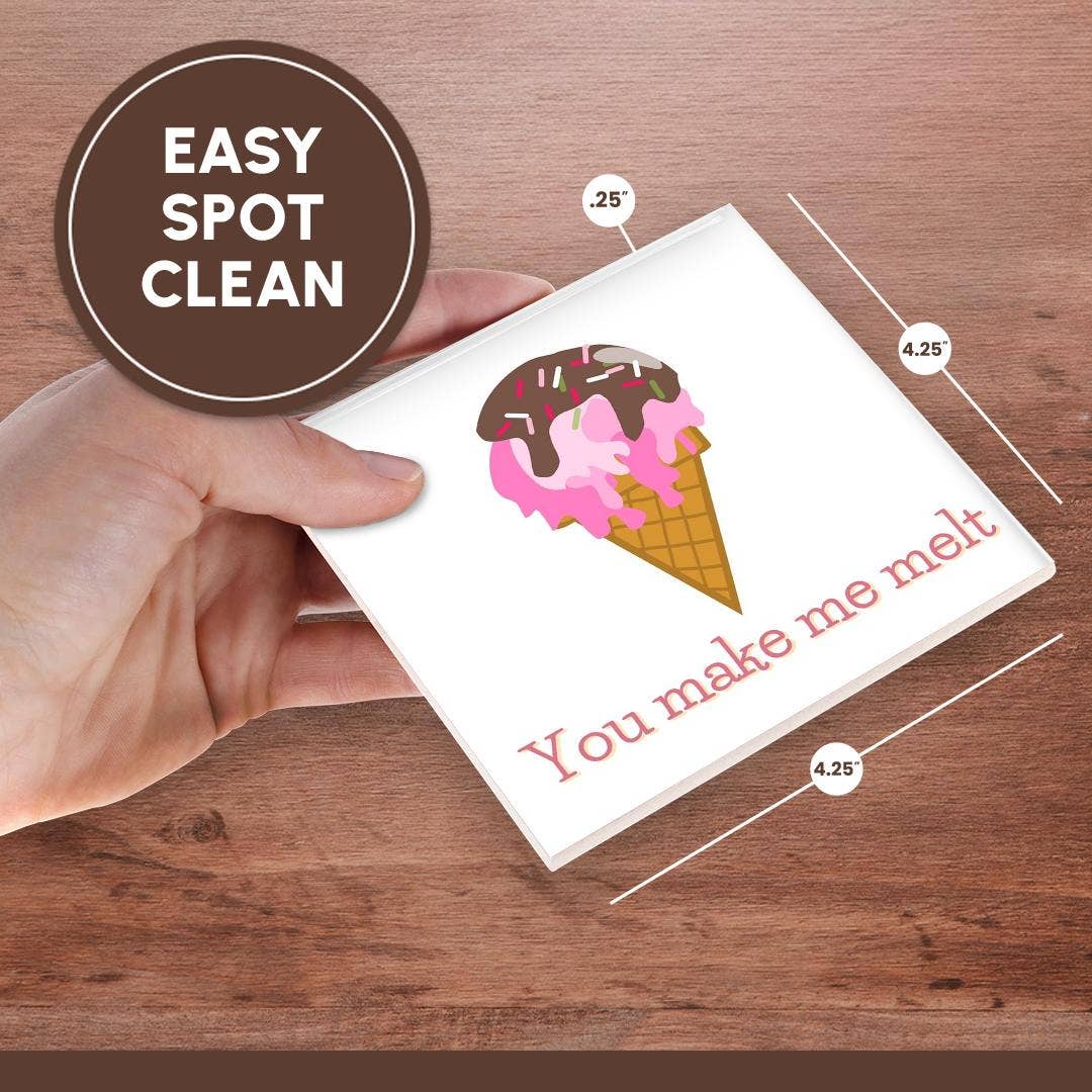 3dRose - Wholesale Coasters - 3dRose, Image of a Ice cream Melting, Coaster6