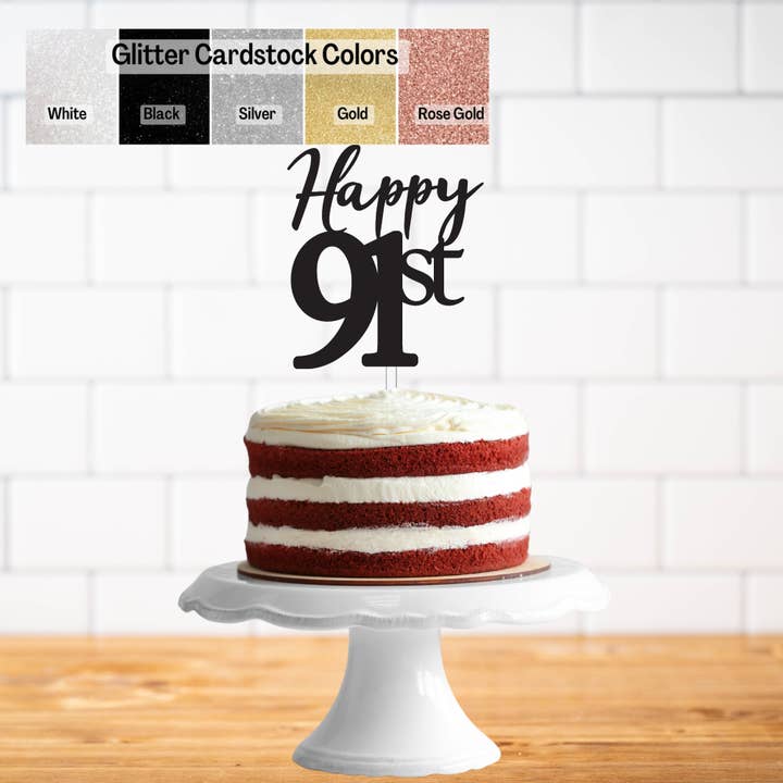 Glitter Number Birthday Cake Topper Ages 91-99 for wholesale by K Bromell Design