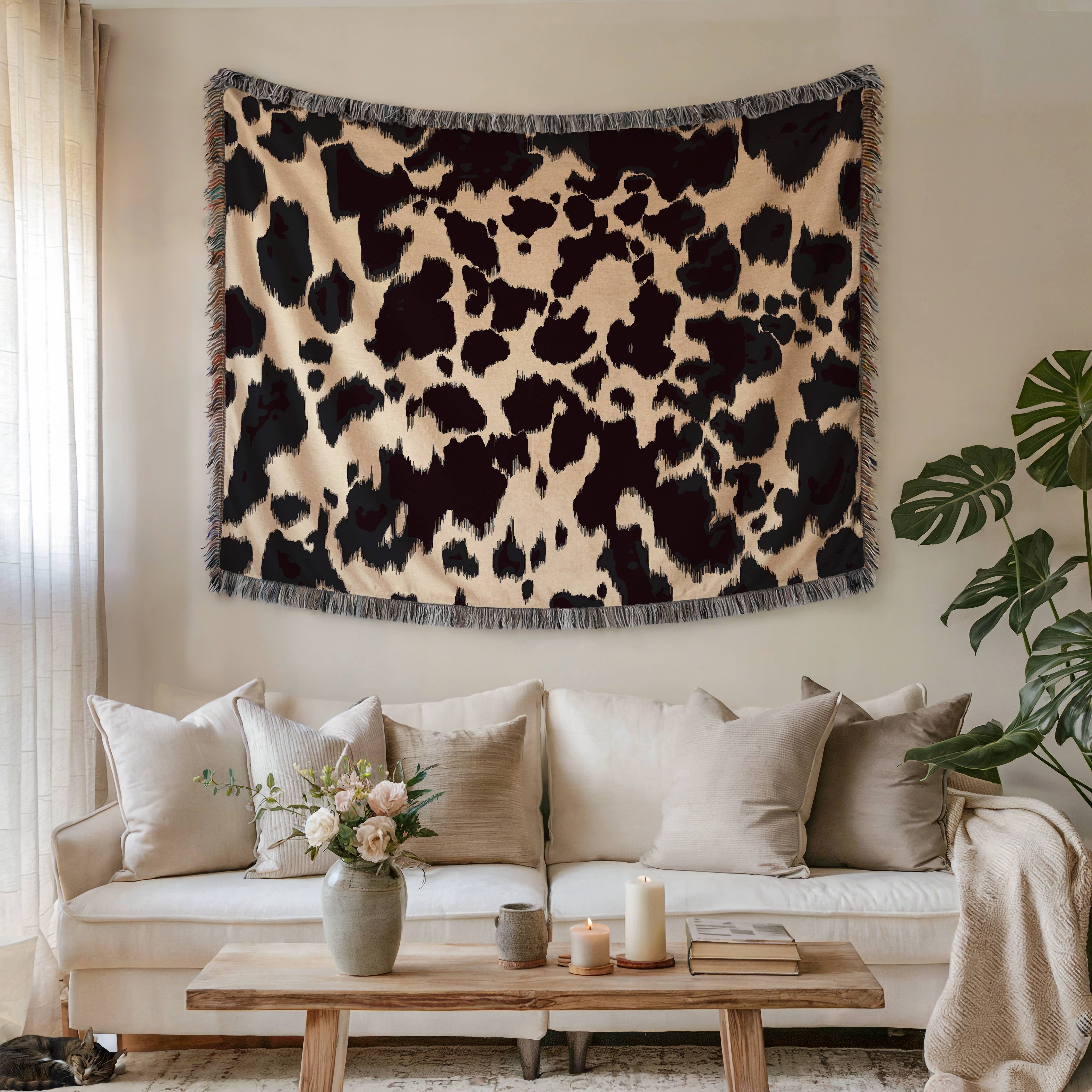 CasaIuliia - Wholesale Throw Blanket - Western Cowhide Blanket – Cowboy Ranch Style Woven Throw2