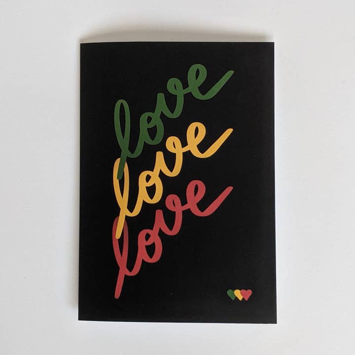 Matte Black Love Card for wholesale by FNIC designs