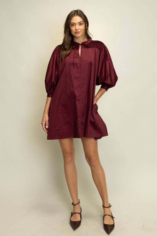 Heyson - Wholesale Dress - Women's - JOD1176 Pintuck Detail A-Line Mini Dress6