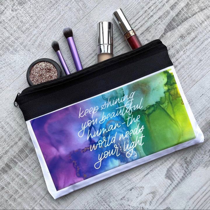 Best friend Ombre Makeup bag for wholesale by Carriegraphy