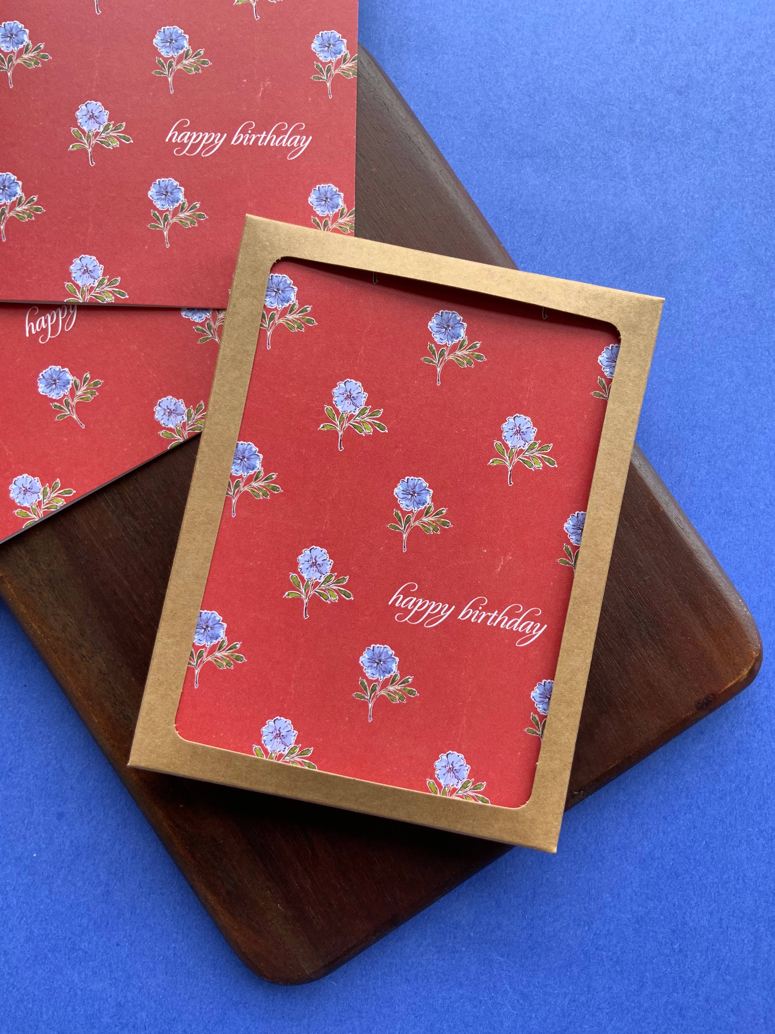 papierwinkel - Wholesale Thank You Card - Floral Happy Birthday Cards | Single + Birthday Card Packs8