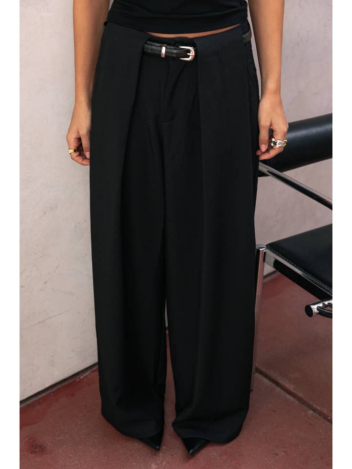 Arden Belted Trousers - Black for wholesale on Faire1