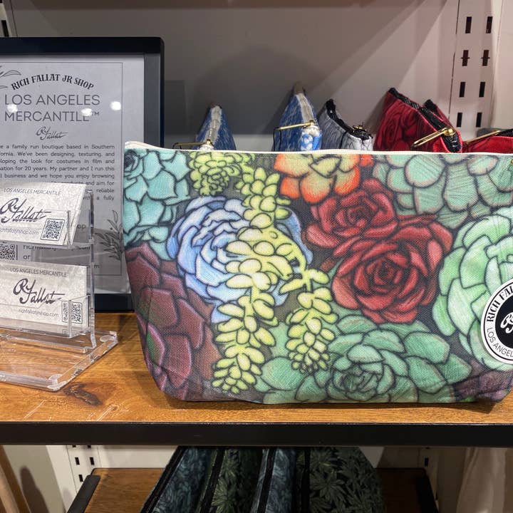 Succulent Illustration - Accessory Pouch w T-bottom for wholesale by Los Angeles Mercantile™