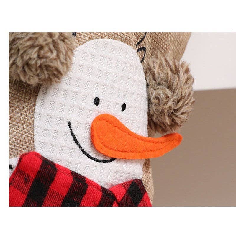 Plush Looks – Großhandel Weihnachtsstrumpf – Große, bestickte Jute-Socke, Geschenktüte, Weihnachtsdekoration1