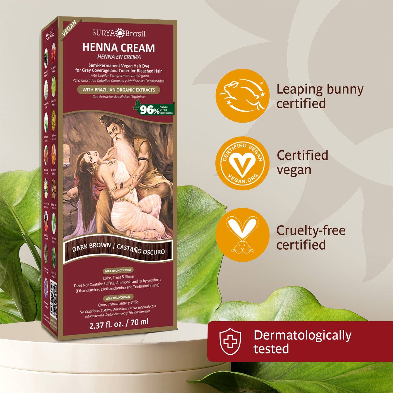 Surya Brasil – wholesale Hair dye – Henna Cream Dark Brown3