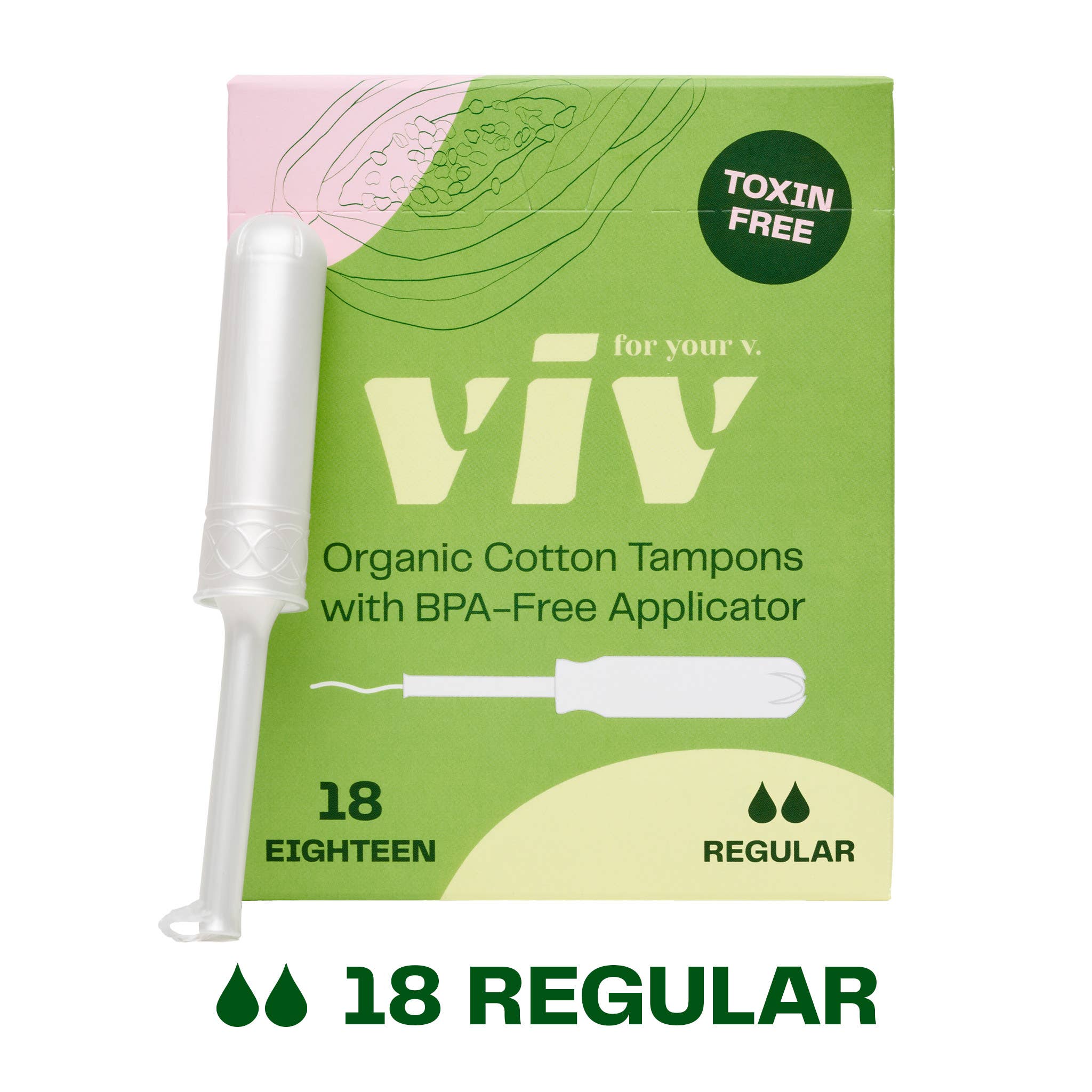 Viv for your V - Wholesale Tampon - Viv Organic Cotton Tampons - 100% Toxin-Free, BPA-Free0