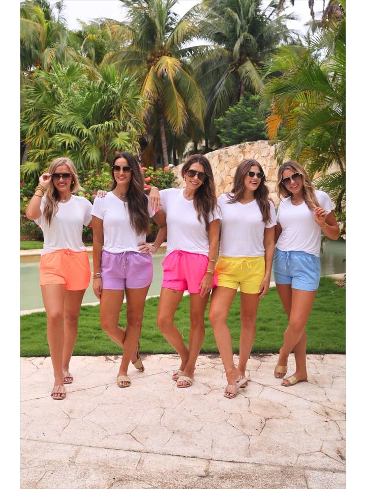 Solid Neon Coral Everyday Shorts for wholesale on Faire3