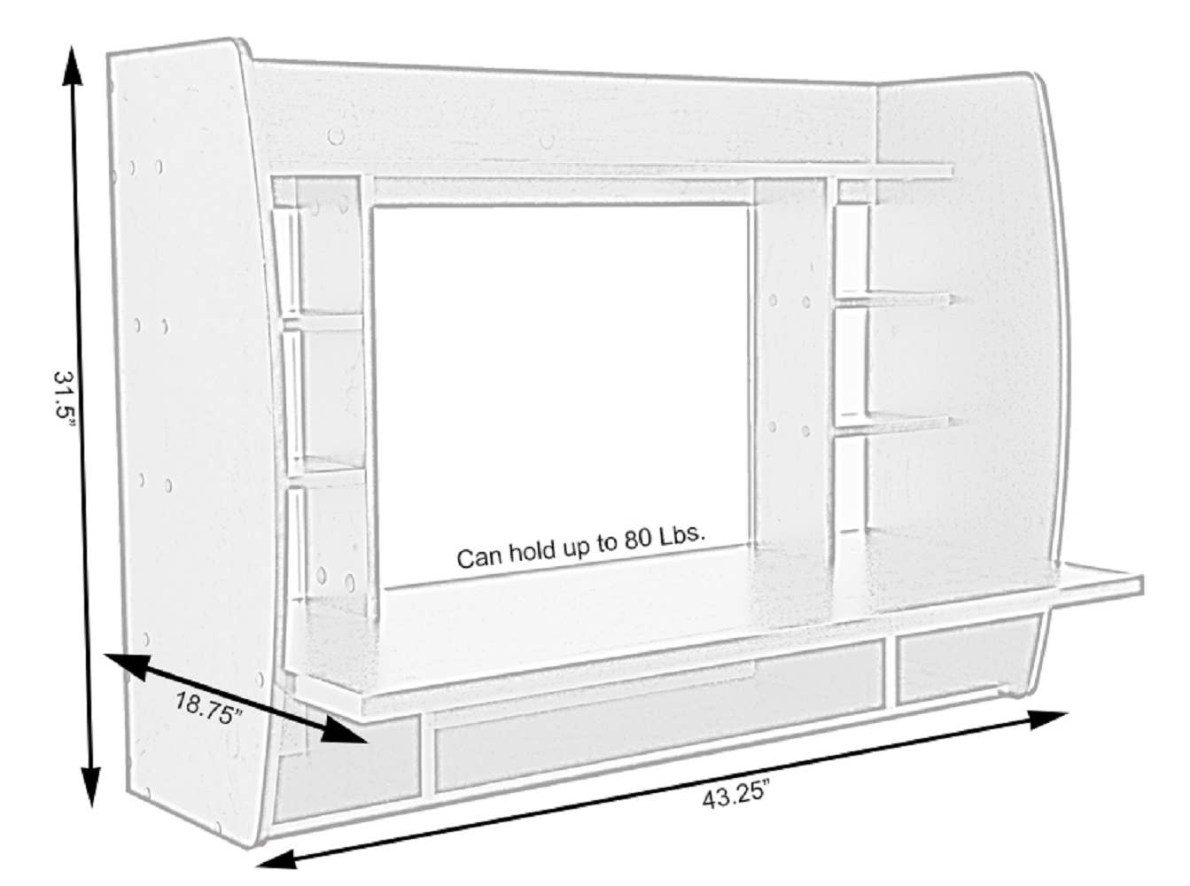 Quickway Imports - Wholesale Desk Organizer - Versatile Wall Mount Floating Computer Desk - Writing Table8
