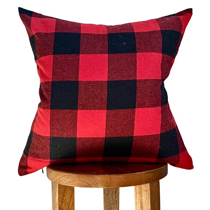 Red Buffalo Plaid Pillow Cover for wholesale by Busa Designs