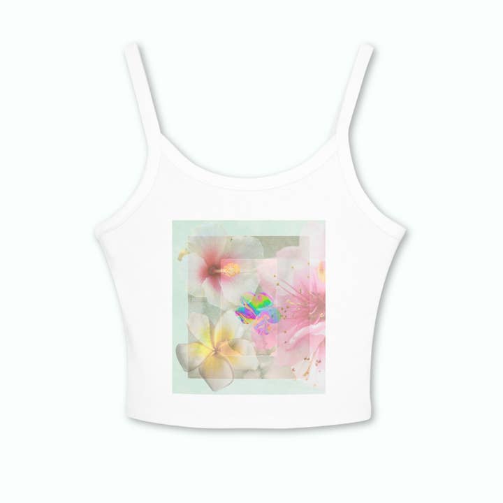 Débardeur court à fleurs - Coton | Bloom, Baby, Bloom par PEC pour la vente par Printed Echoes Creations