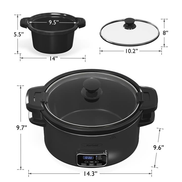 Heynemo - Wholesale Cooking Pot - 4QT Slow Cooker, Programmable Pot with Locking Lid