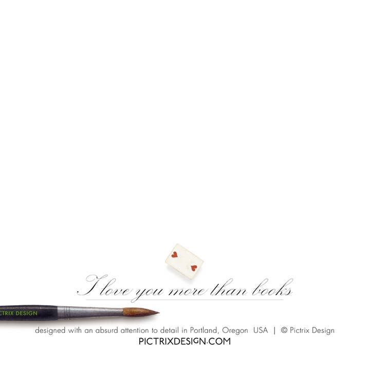 Pictrix Design – Cartão de amor por atacado – “Amo-te mais do que livros” Cartão A64