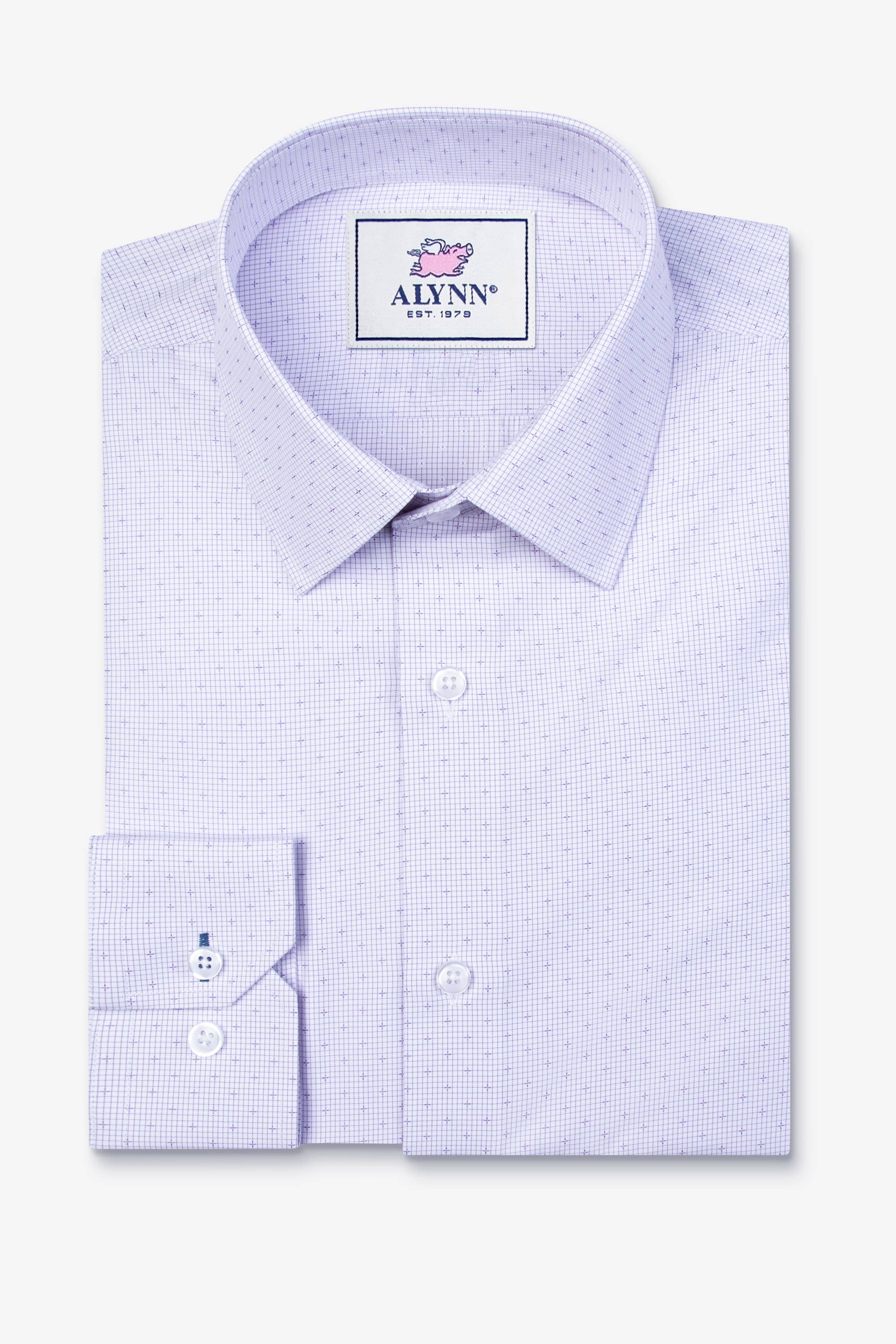 Alynn – Großhandel Hemd mit Button-down-Kragen – Herren – Evan Herrenhemd in klassischer Passform, Aqua-Violett, von Alynn0