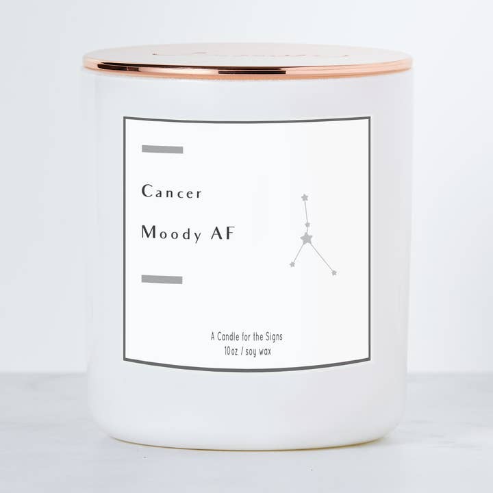 Cancer Moody AF - Luxe Scented Soy Horoscope Candle for wholesale by Calm Down Caren