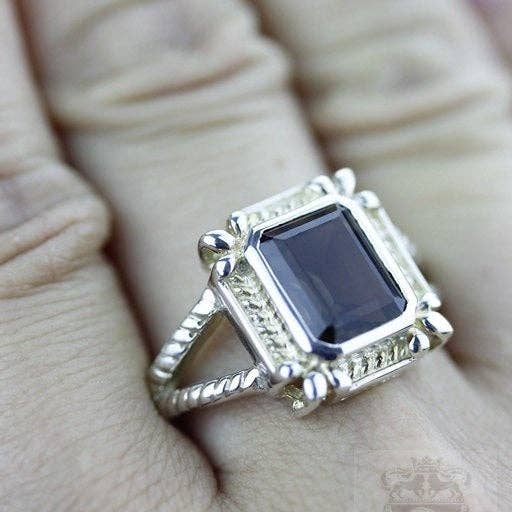 Størrelse 7.5 Smokey Topaz Sterling sølv ring r235 for engroshandel hos SARAH DESIGNS JEWELRY