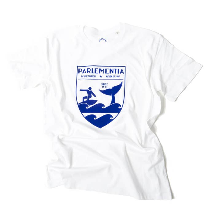 Camiseta blanca - ballena azul para venta al por mayor de Parlementia