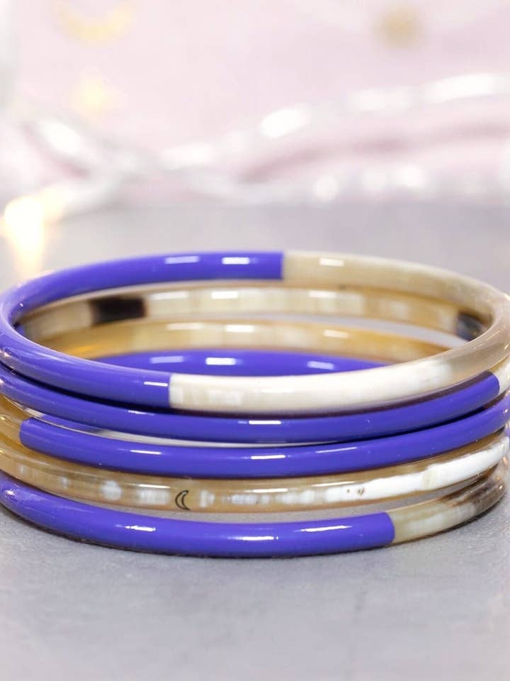 Violettes Hornarmband Nr. 32 - 3mm für den Großhandel von JolieJulie-MaLune-VentiLLo