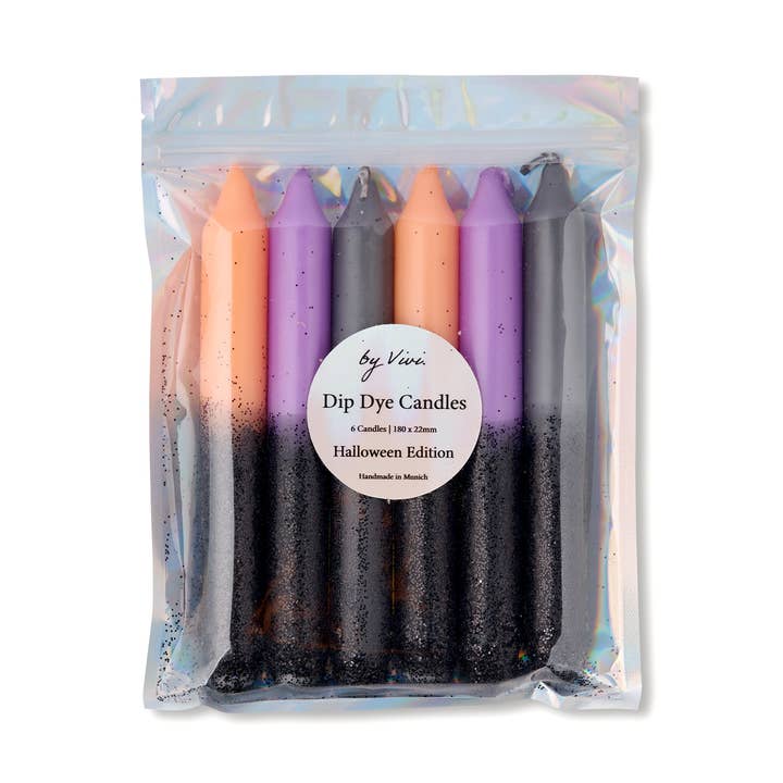 Dip Dye Candle in Set: Glitter Halloween Edition for wholesale by by Vivi.