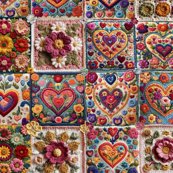 Crochet Hearts 1000 Piece Jigsaw Puzzle for wholesale by Springbok Puzzle