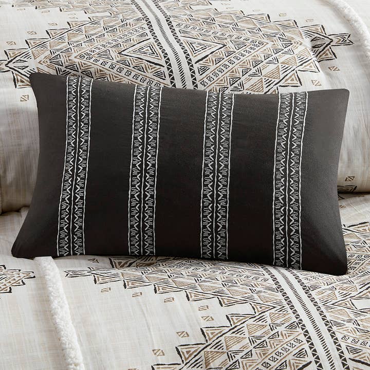 Olliix - Wholesale Bedding Set - 4 Piece Boho Printed Comforter/Duvet Cover Set, Beige/Ivory11
