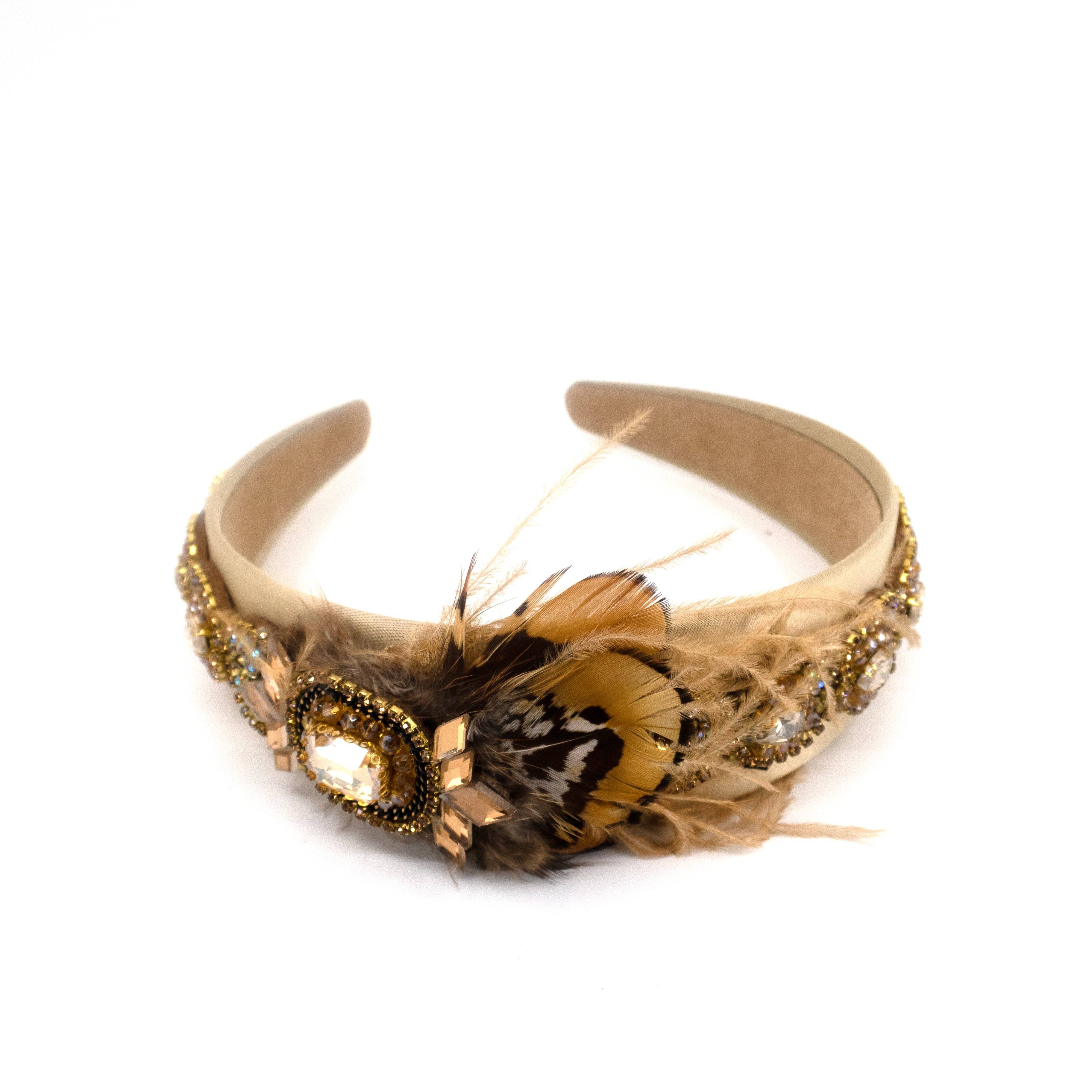 ASSORTED Feather Crystal Headband HB21029-27 (12PC) for wholesale on Faire5