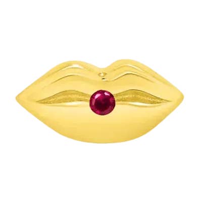 Lips with Gems – 14K Gold Threadless/Threaded End for wholesale by Piercing-zone