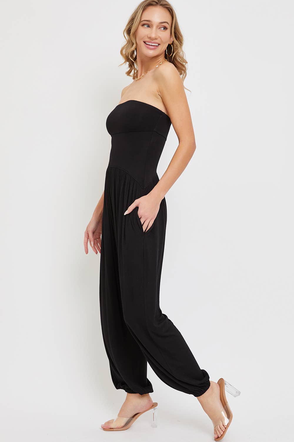 Sweet Lovely by Jen - Wholesale Jumpsuit - Women's - TUBE JERSEY DROP-WAIST ONE-PIECE  JUMPSUIT4