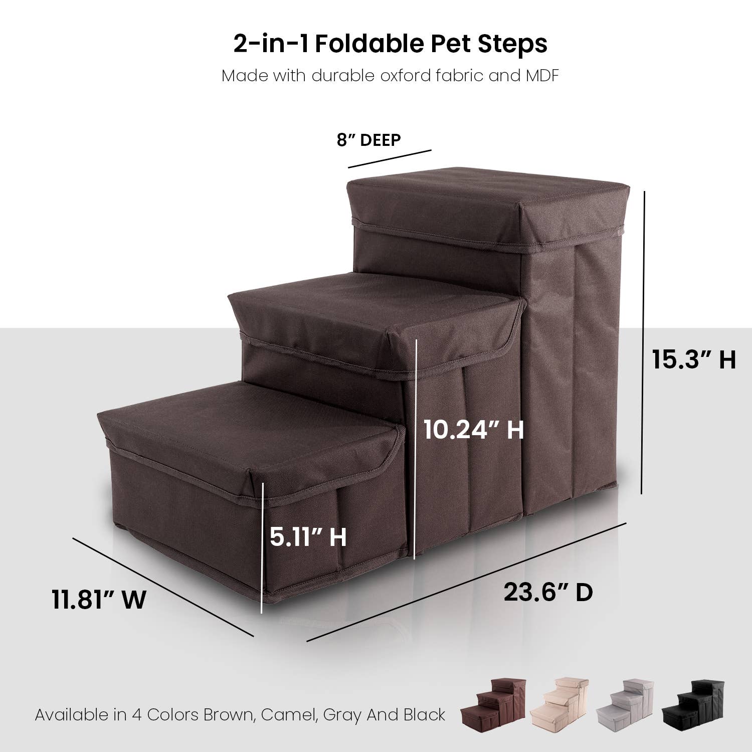 Precious Tails - Vente Escalier et rampe – chat et chien - Étapes de rangement pliables Home Base en 3 étapes pour animaux de compagnie19