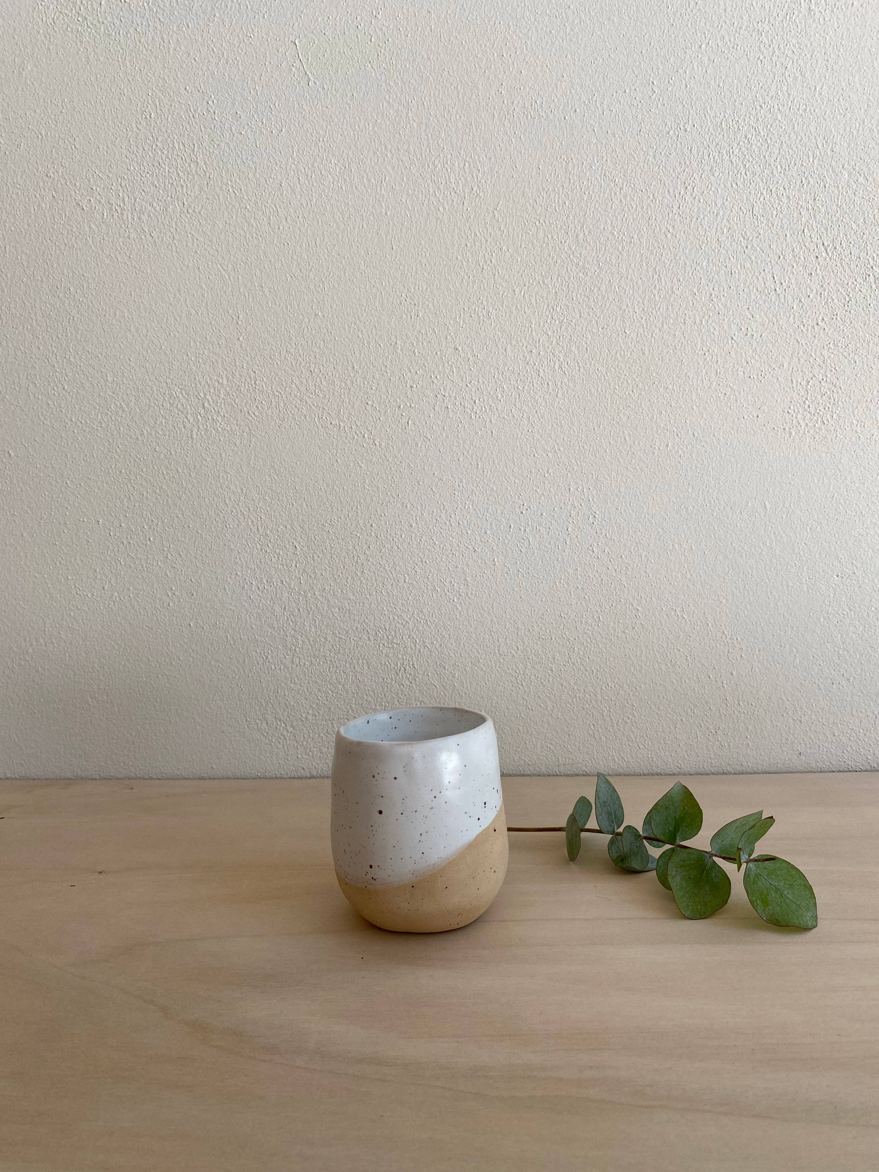 mynt ceramics - Wholesale Drinking Glass/Cup - Tumbler in Mat White and Speckles | Handmade Ceramic1