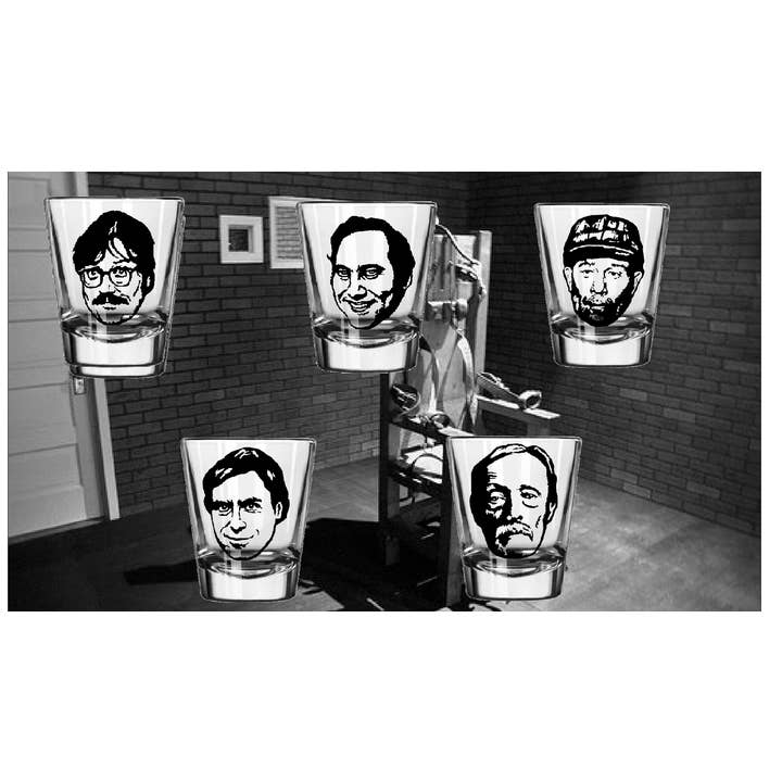 5 Copos de Shot True Crime Barware Horror Halloween Metafísico por atacado de Witchcrafted in MI