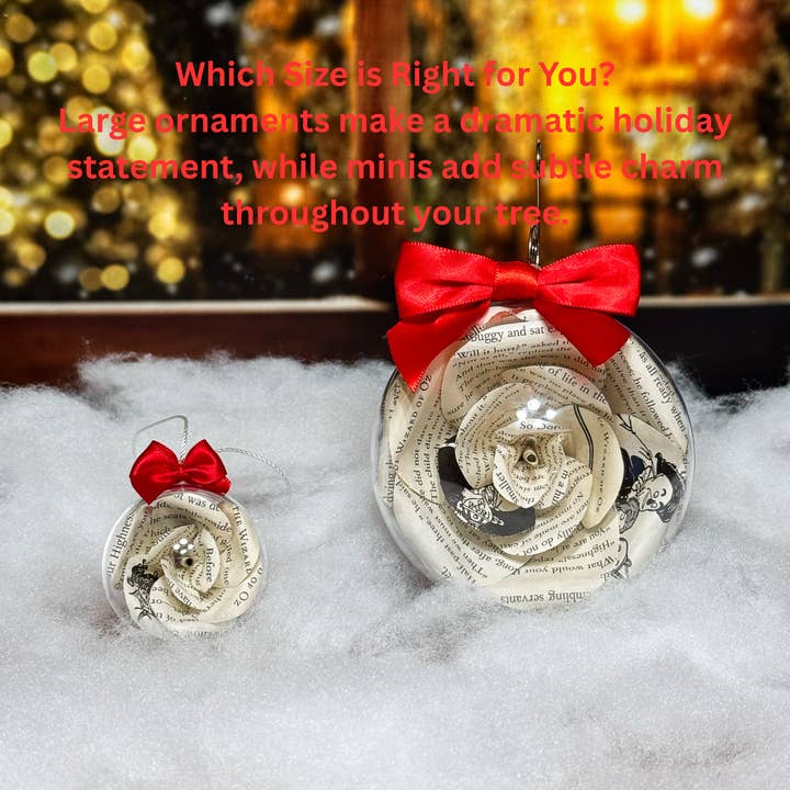 Literary Blooms - Wholesale Ornament - Wizard of Oz Book Rose Ornament – 2 Sizes Available3