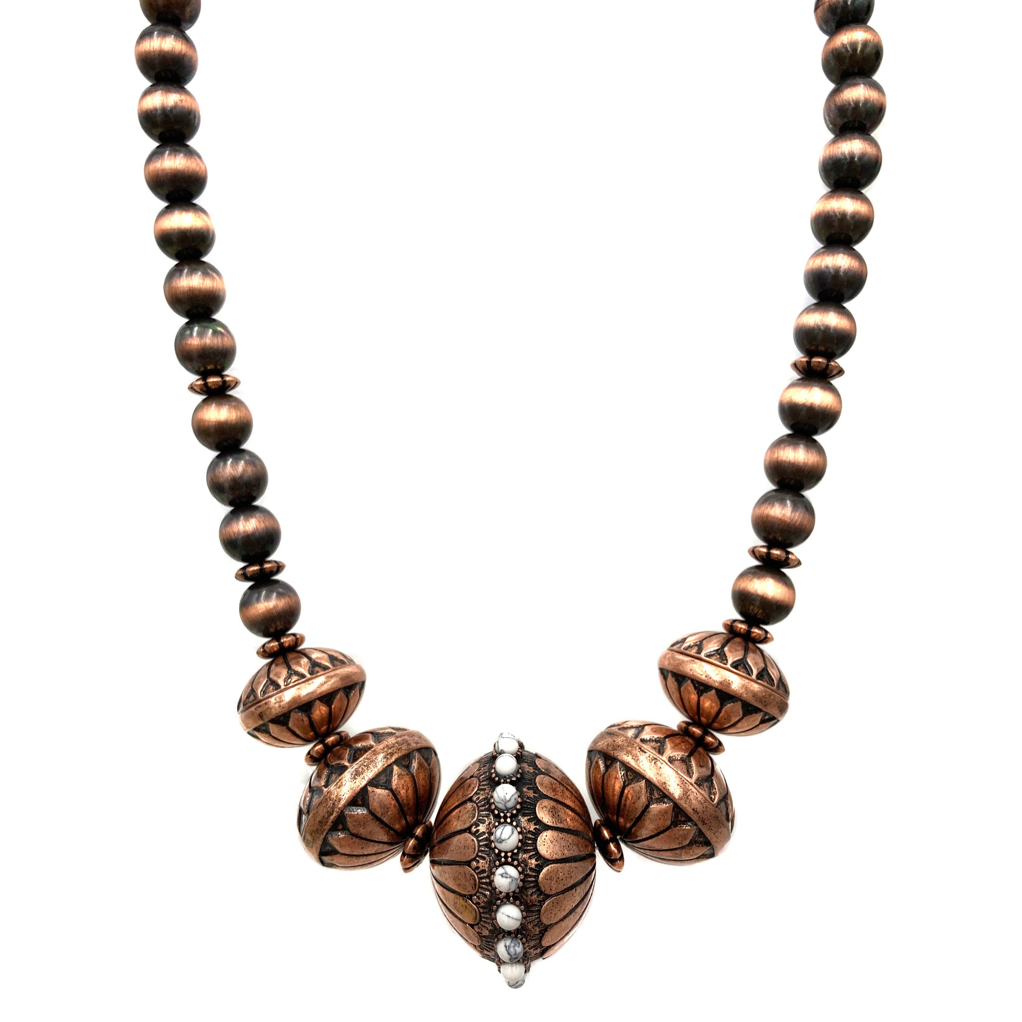 Lunar Deer - Wholesale Beaded/Pearl Necklace - Navajo Beads Chunky Necklace0