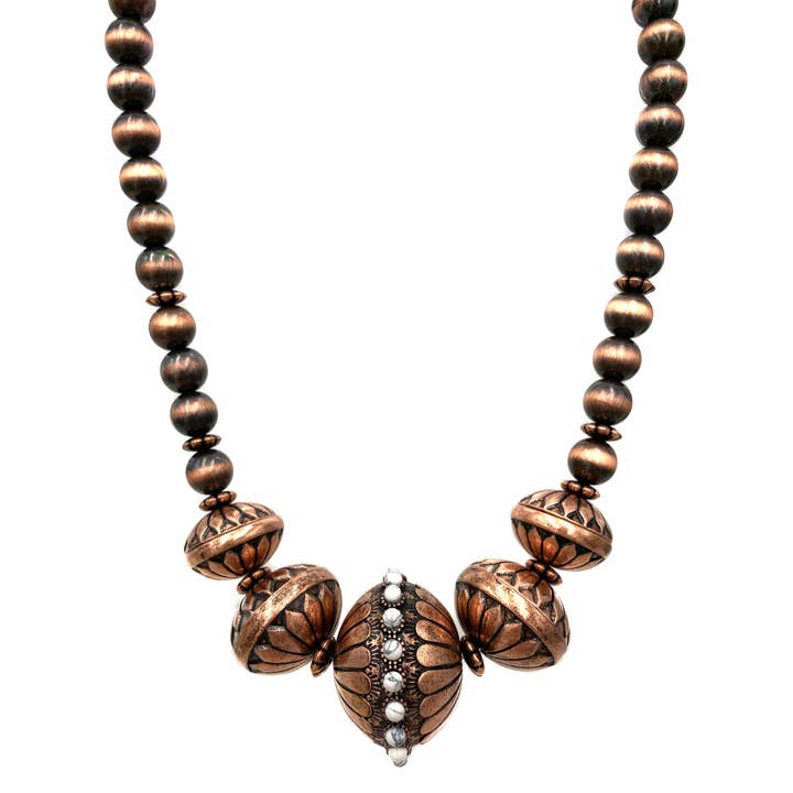 Lunar Deer - Wholesale Beaded/Pearl Necklace - Navajo Beads Chunky Necklace