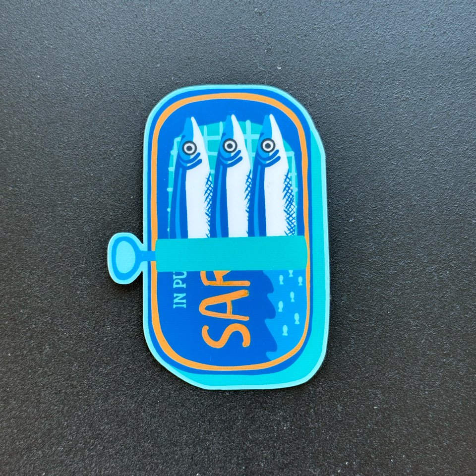 Clem & Co. - Wholesale Sticker - Blue Sardine Tin Sticker0