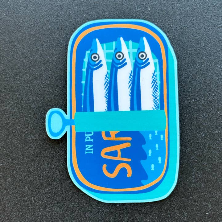 Clem & Co. - Wholesale Sticker - Blue Sardine Tin Sticker0