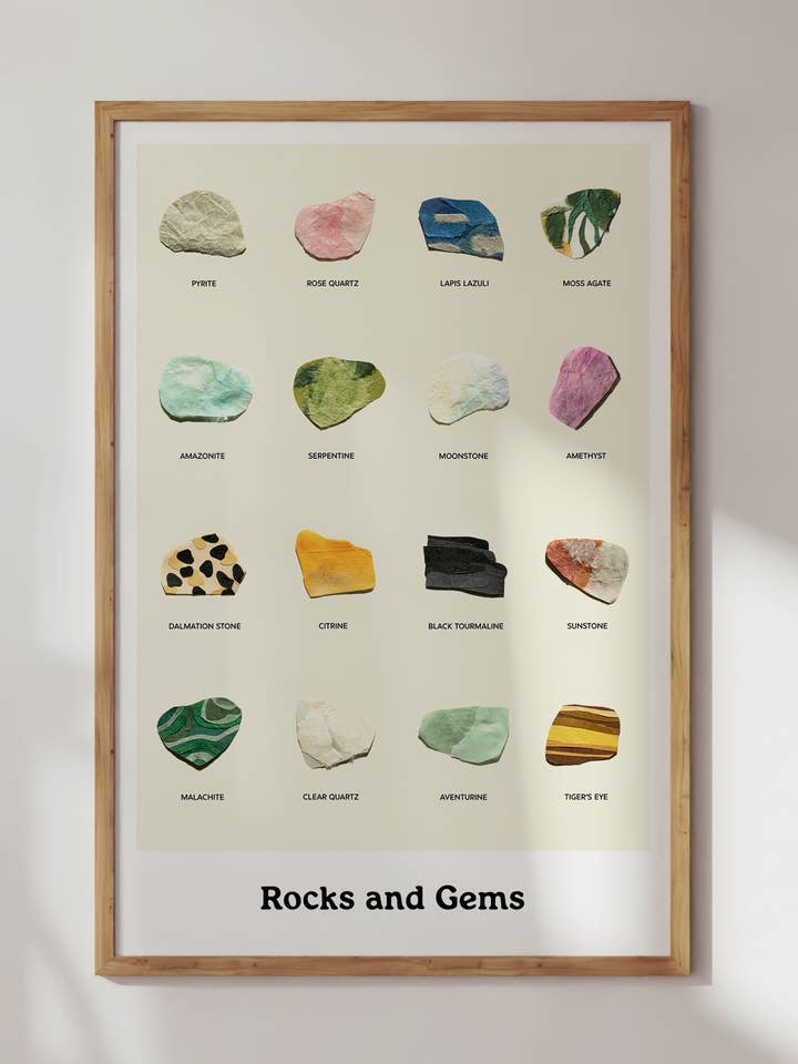Rocks and Gems Illustrated Poster for wholesale by Neets