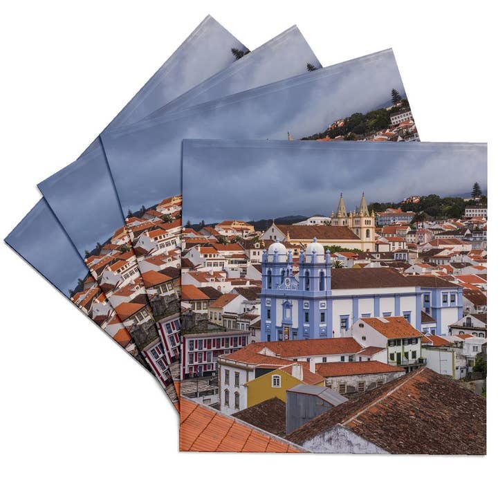 3dRose - Wholesale Coasters - 3dRose, Portugal, Azores, Terceira Island, Angra do Heroismo. Elevated view. , Coaster