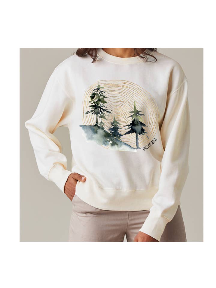 MT Brand Apparel - Wholesale Graphic Sweatshirt - Women's - Living Lines Customizable -Ladies Boxy Crew Neck Pullover