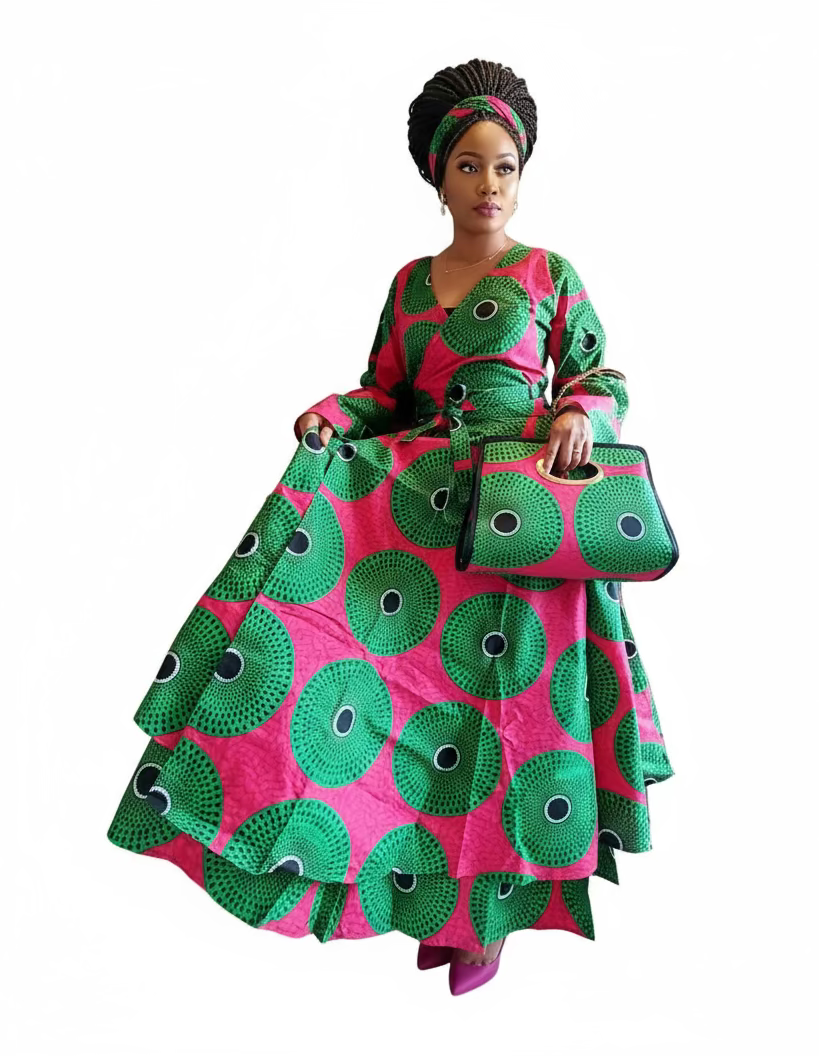 India Batik - Wholesale Dress - Women's - 3pcs Set Maxi Skirt Pocketbook wrap Dress G1